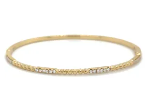 0.24ct tw Diamond Beaded Gold Bangle Bracelet