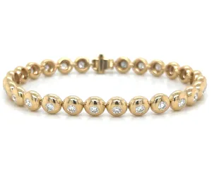 2.38carat Diamond Beaded Gold Tennis Bracelet