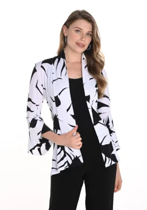 256135 - Palm Print Flutter Sleeve Jacket