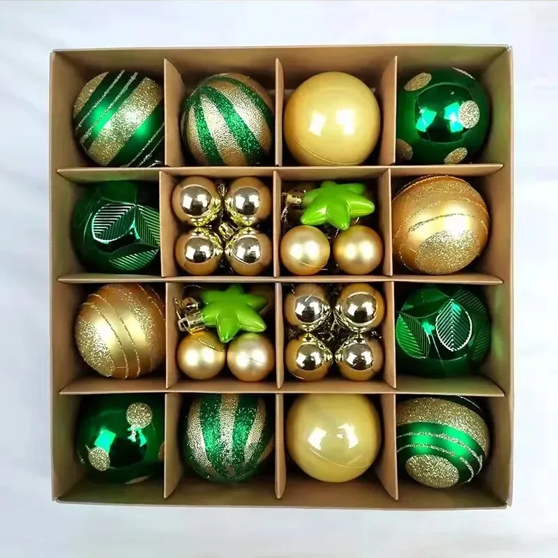 42 &44 Packs Christmas Tree Ornament Balls 6cm & 3cm Christmas Tree Balls Multicolor Christmas Tree Ornament Set for Home Office
