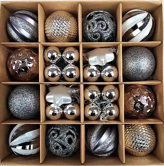 42 &44 Packs Christmas Tree Ornament Balls 6cm & 3cm Christmas Tree Balls Multicolor Christmas Tree Ornament Set for Home Office