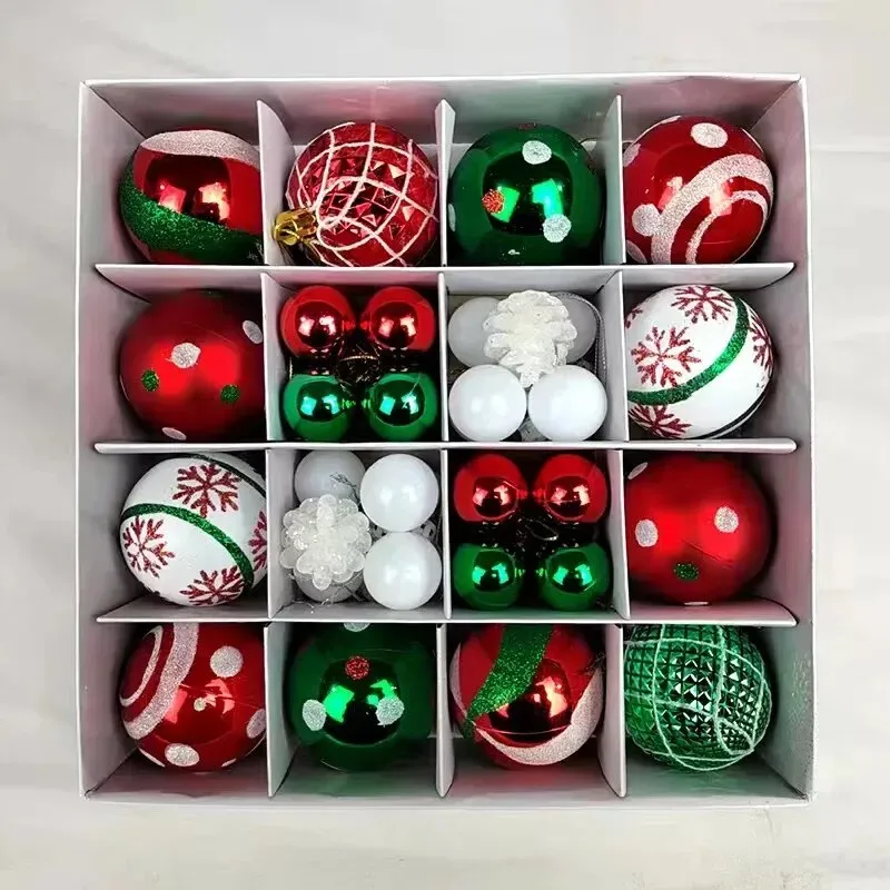 42 &44 Packs Christmas Tree Ornament Balls 6cm & 3cm Christmas Tree Balls Multicolor Christmas Tree Ornament Set for Home Office