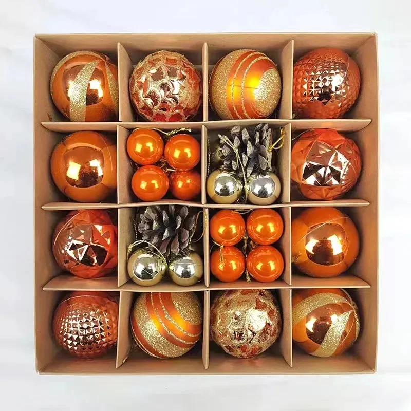 42 &44 Packs Christmas Tree Ornament Balls 6cm & 3cm Christmas Tree Balls Multicolor Christmas Tree Ornament Set for Home Office