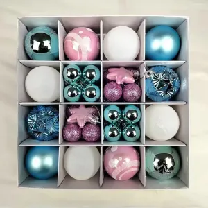 42 &44 Packs Christmas Tree Ornament Balls 6cm & 3cm Christmas Tree Balls Multicolor Christmas Tree Ornament Set for Home Office