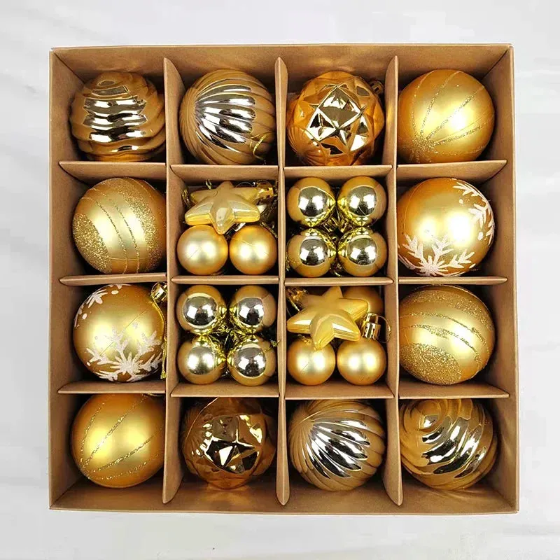 42 &44 Packs Christmas Tree Ornament Balls 6cm & 3cm Christmas Tree Balls Multicolor Christmas Tree Ornament Set for Home Office