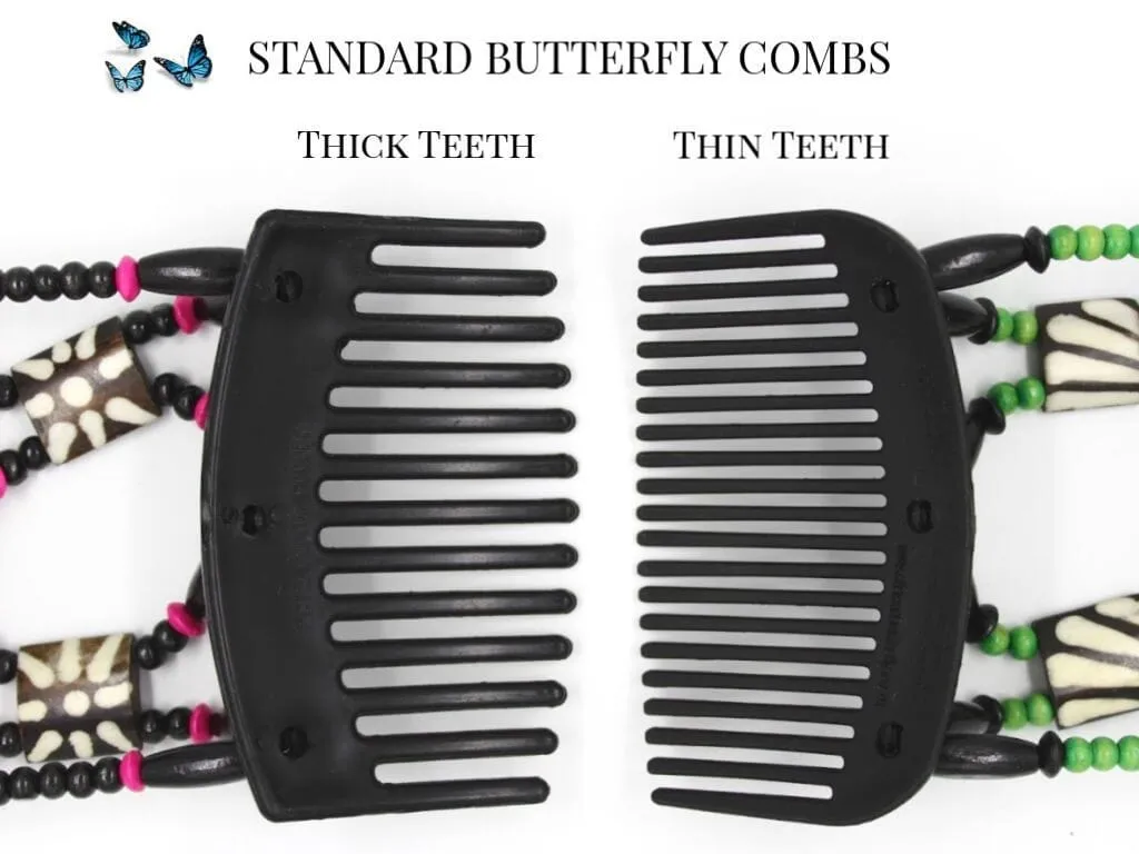African Butterfly Hair Comb - Ndalena White 01
