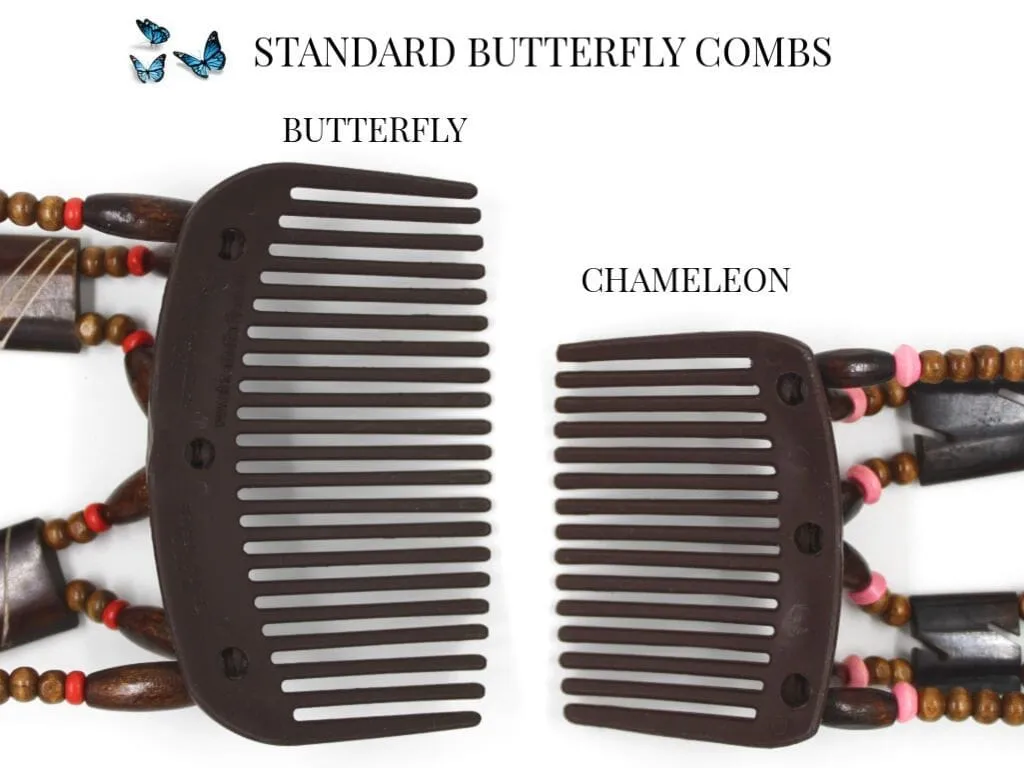 African Butterfly Hair Comb - Ndalena White 01