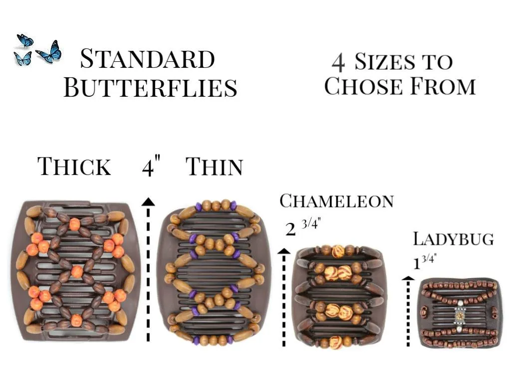 African Butterfly Hair Comb - Ndalena White 01