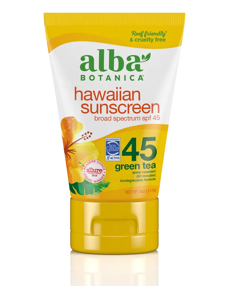 Alba Botanica Hawaiian Sunscreen SPF45 Green Tea 118ml