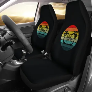 Aloha Retro Sunset With Palm Trees Car Seat Covers Set