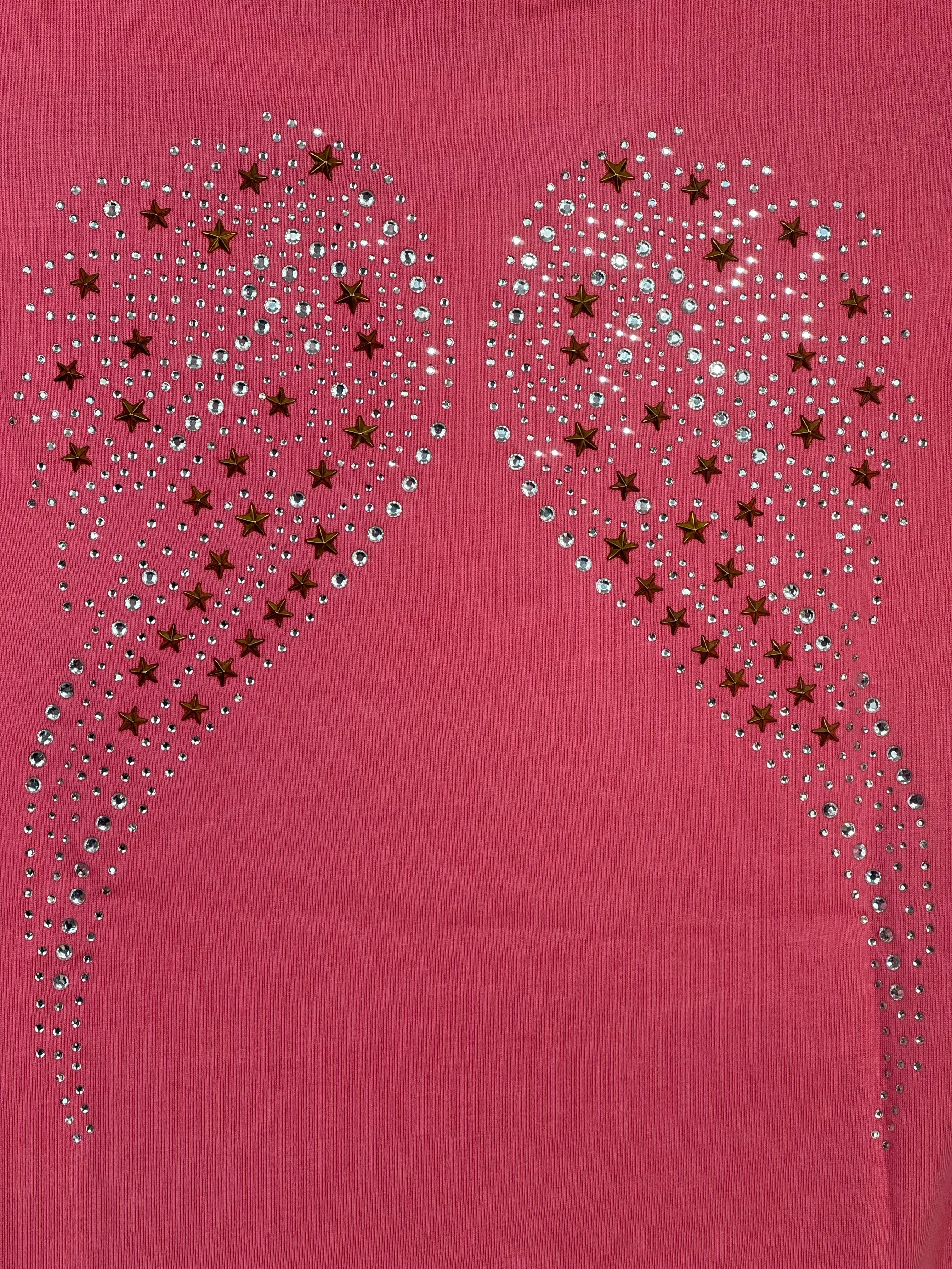Angels face Peach Diamanté back T-shirt 12-13y