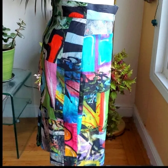 Anne Elizabeth Multicolor Abstract Avant Garde Pencil Skirt Size 4