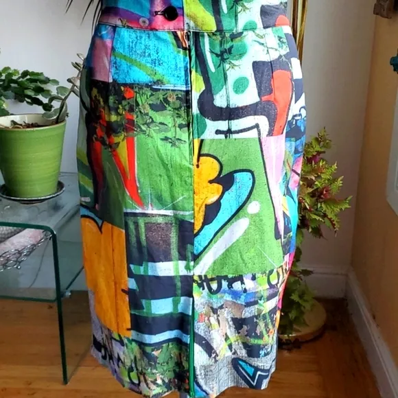Anne Elizabeth Multicolor Abstract Avant Garde Pencil Skirt Size 4
