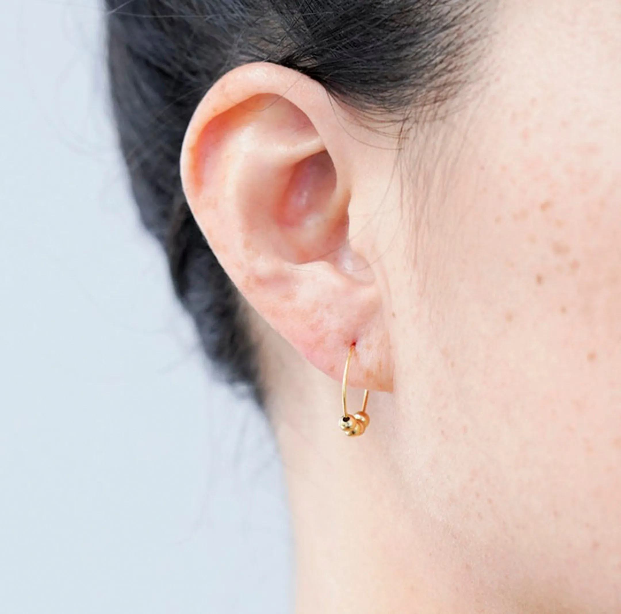 Annika Beaded Mini Hoops