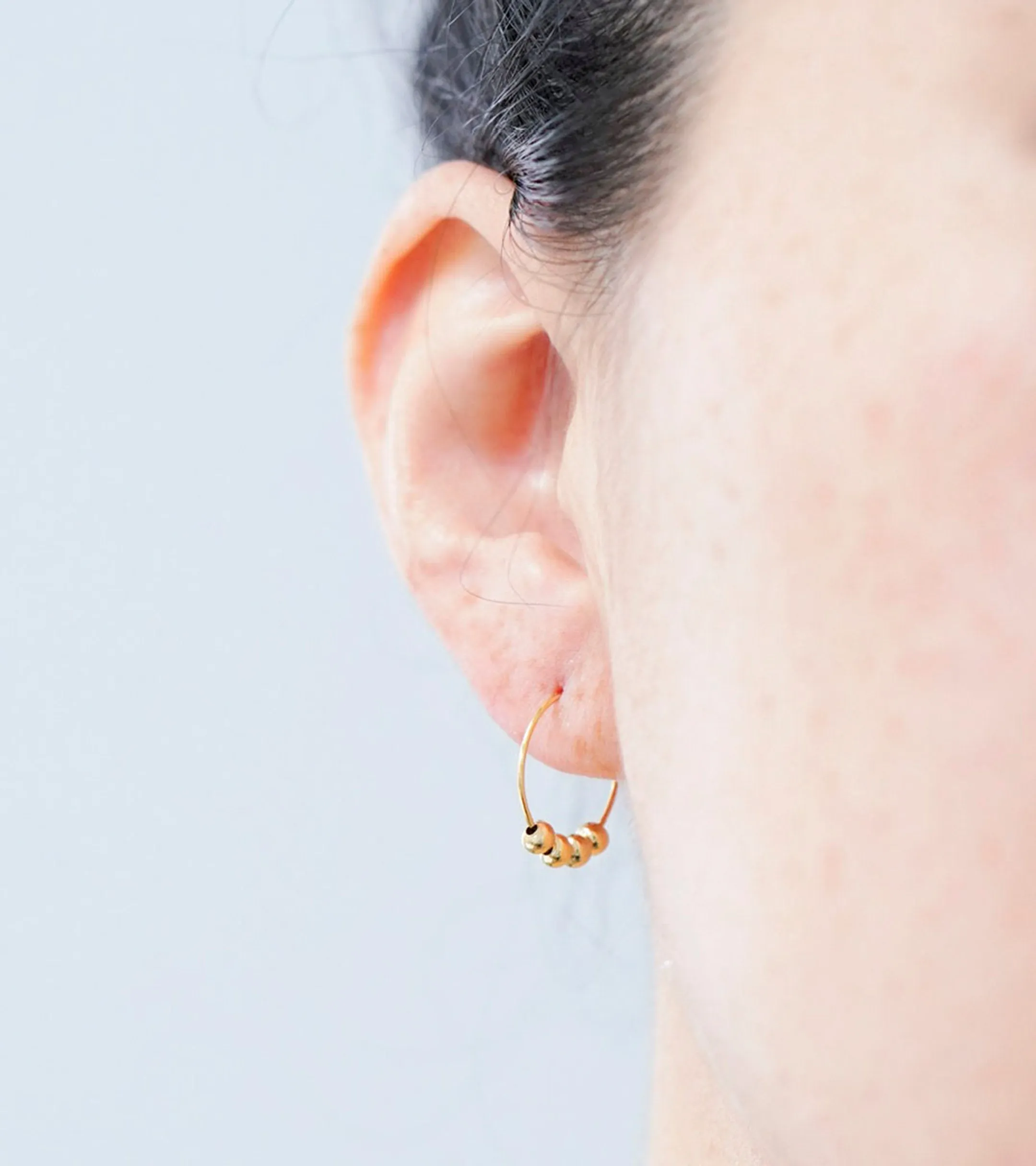 Annika Beaded Mini Hoops