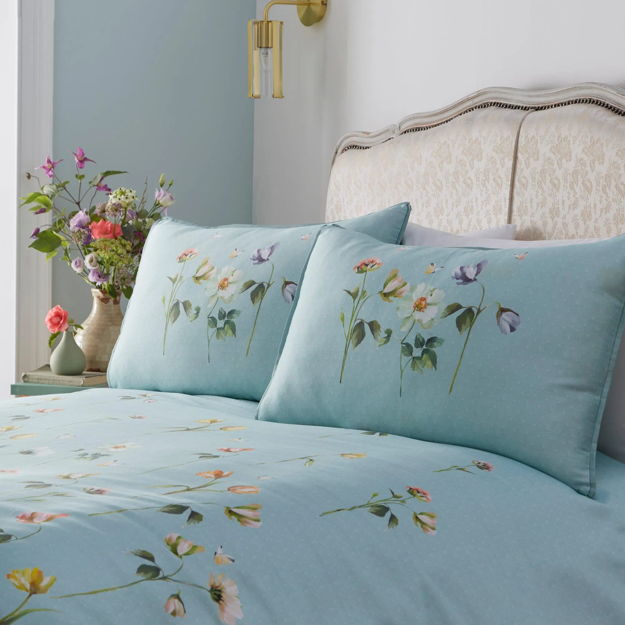 Appletree Heritage Serenity Duvet Cover Set - Duck Egg