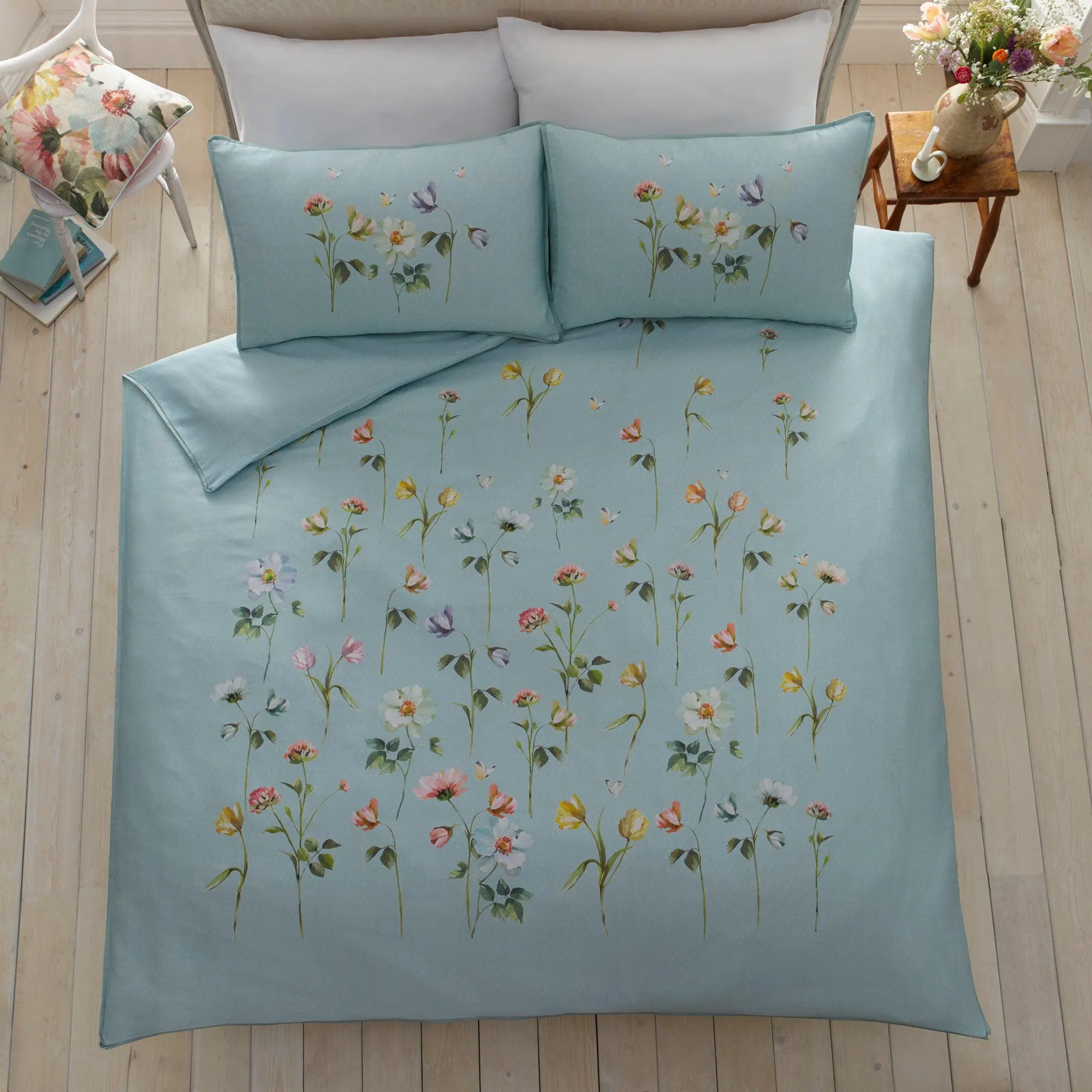 Appletree Heritage Serenity Duvet Cover Set - Duck Egg