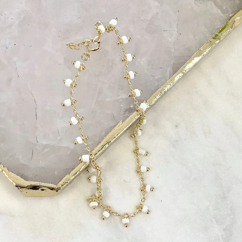 Araya White Beaded Bracelet
