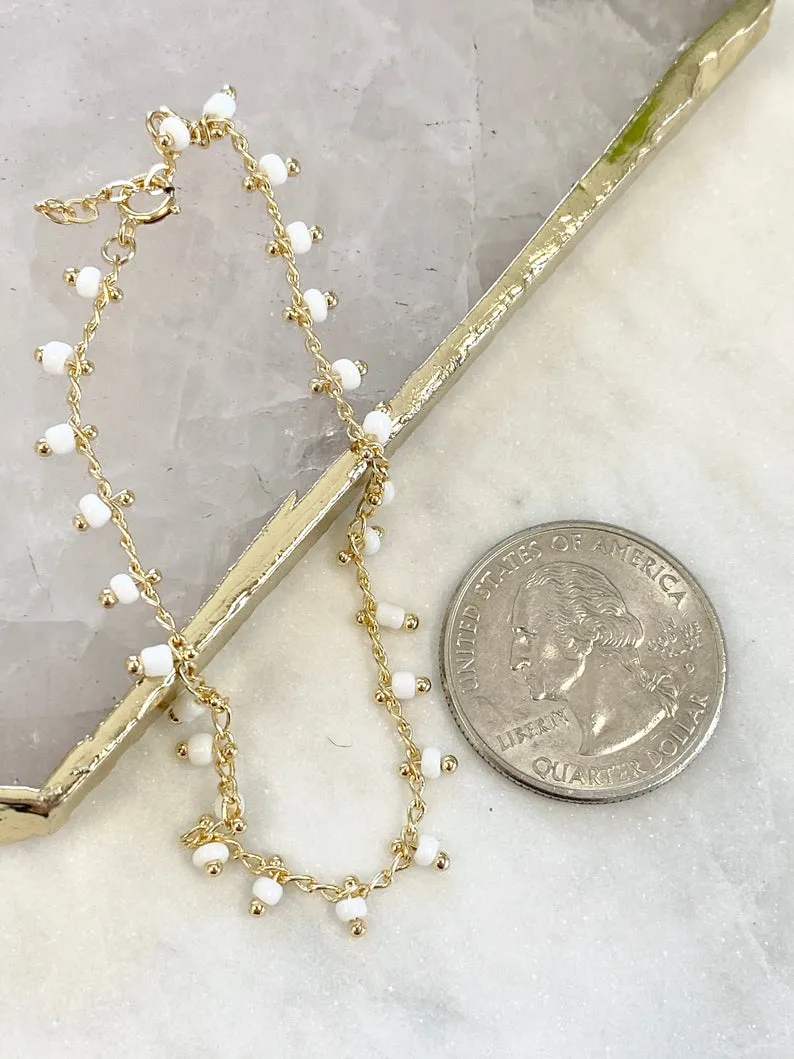 Araya White Beaded Bracelet