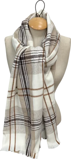 ASOS Beige Check Scarf One Size