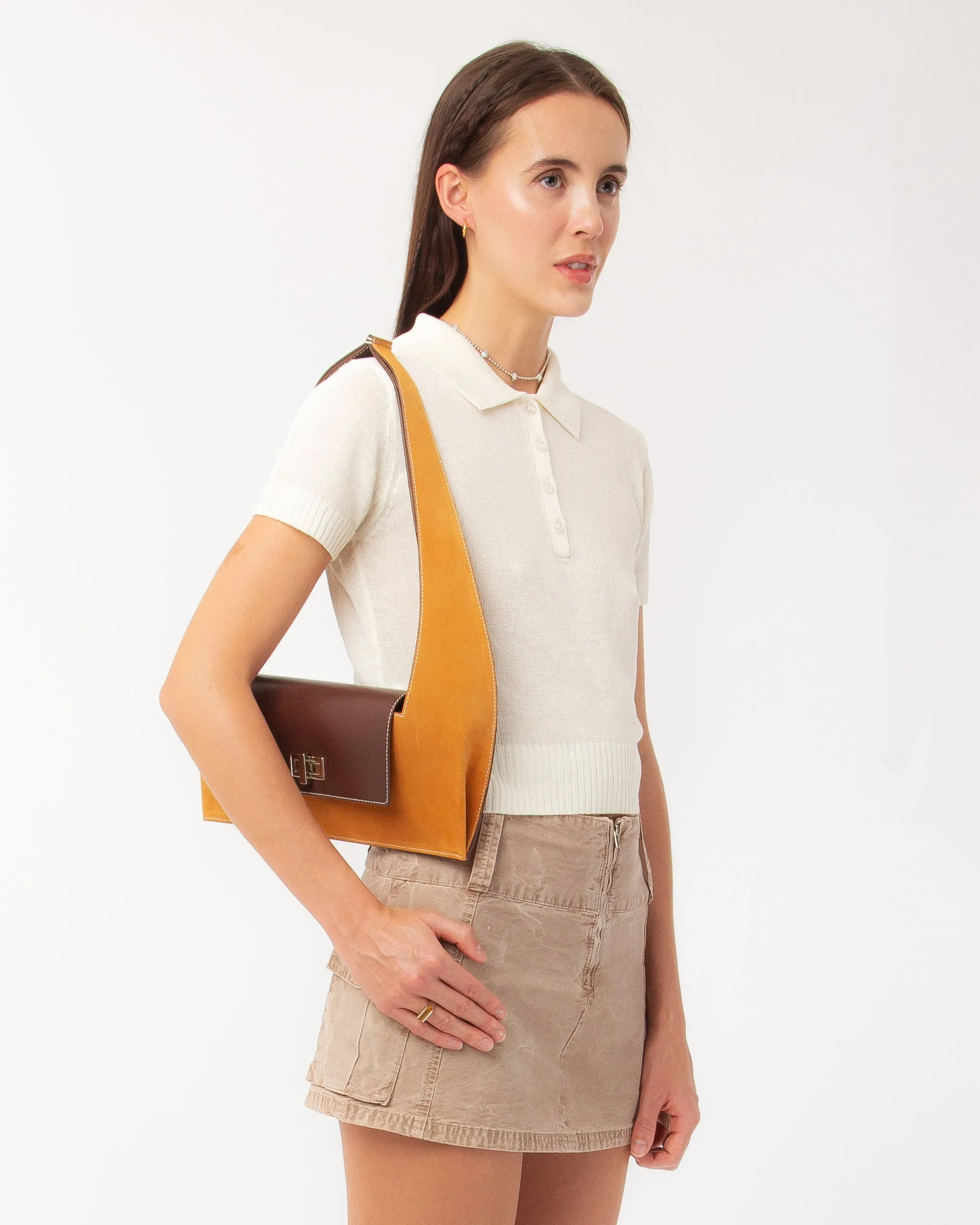 Baguette - Suede Camel Marron