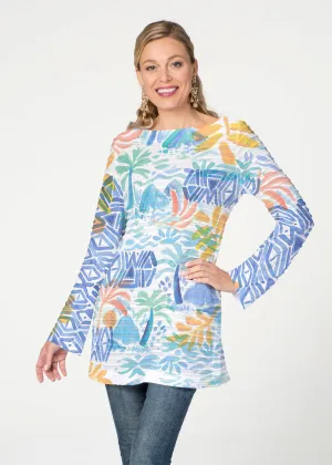 Bahama Mama (17256) ~ Banded Boatneck Tunic