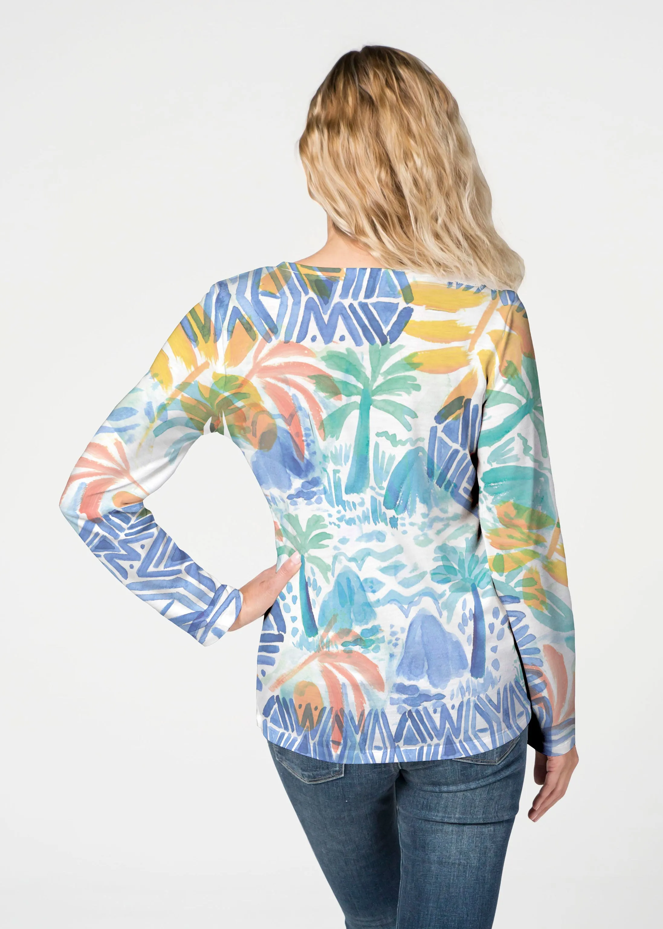 Bahama Mama (17256) ~ French Terry V-neck Top