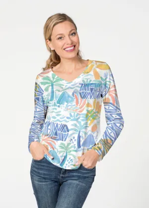 Bahama Mama (17256) ~ French Terry V-neck Top