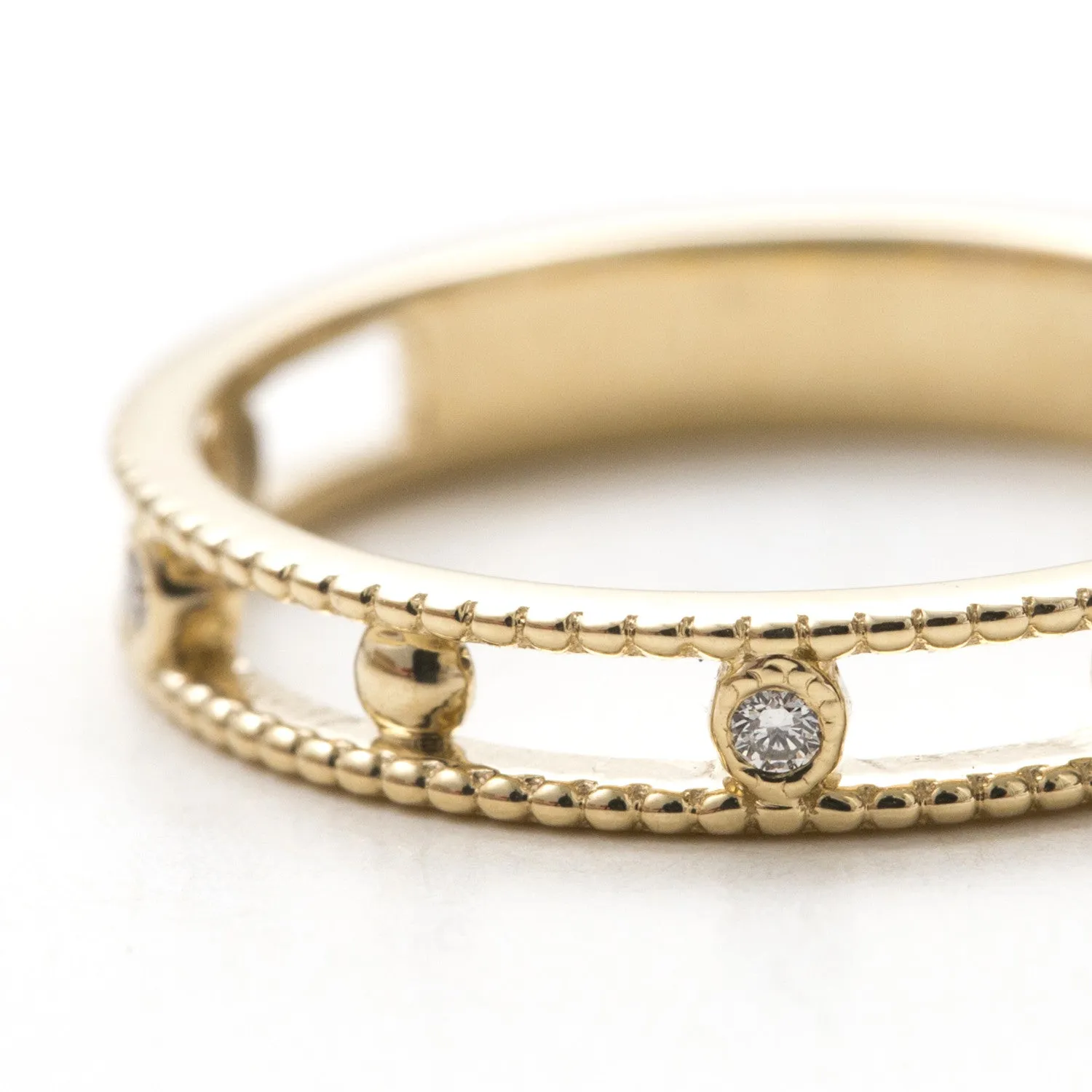 Ball & Bezel Double Beaded Band