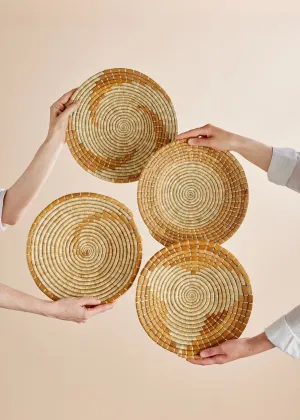 Banana Bark Wall Basket Set of 4