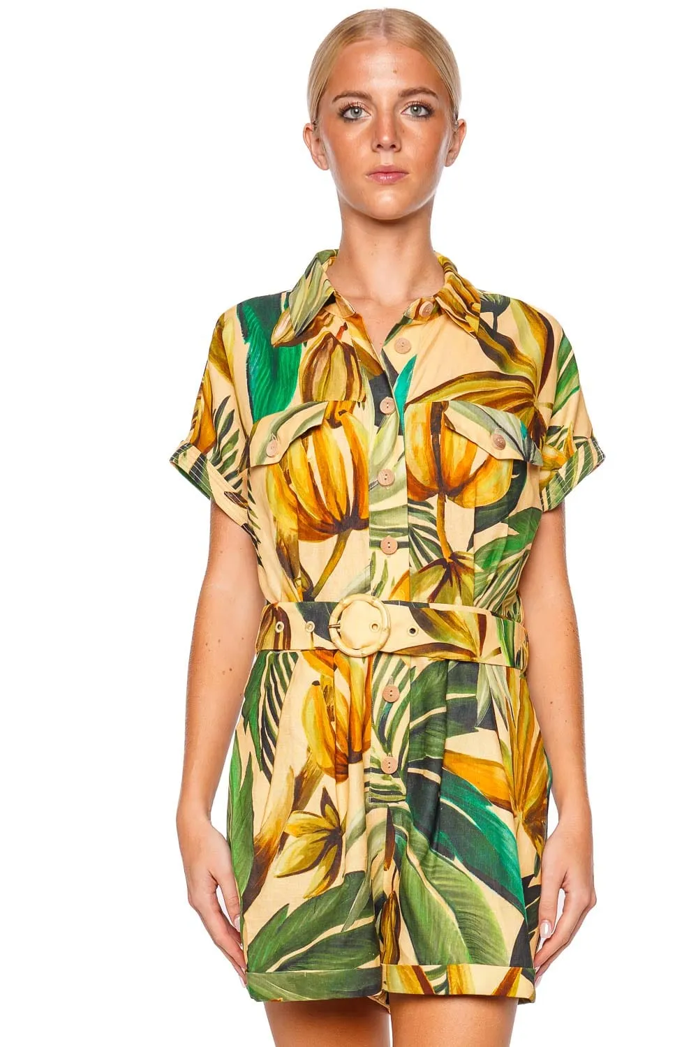 Bananart Tropical Belted Romper