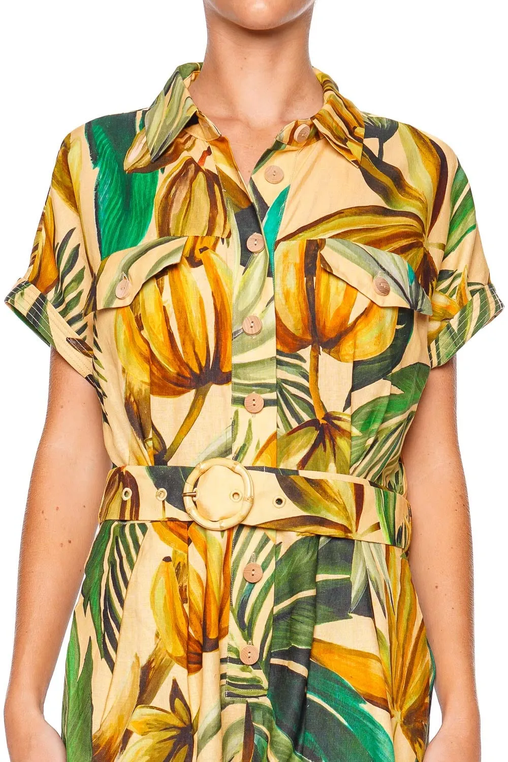 Bananart Tropical Belted Romper