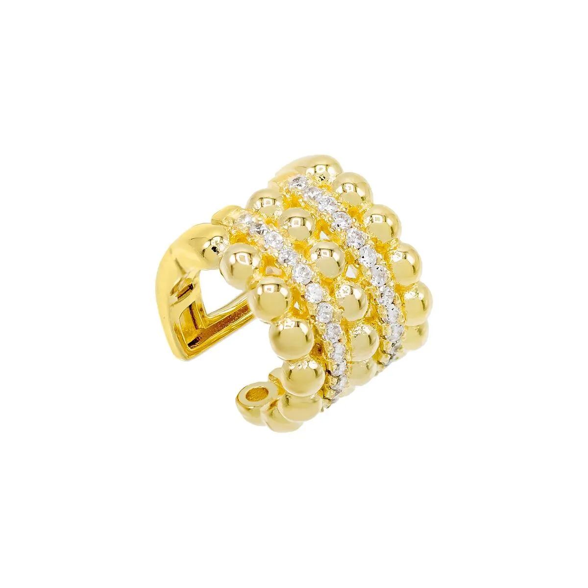 Beaded CZ Ear Cuff