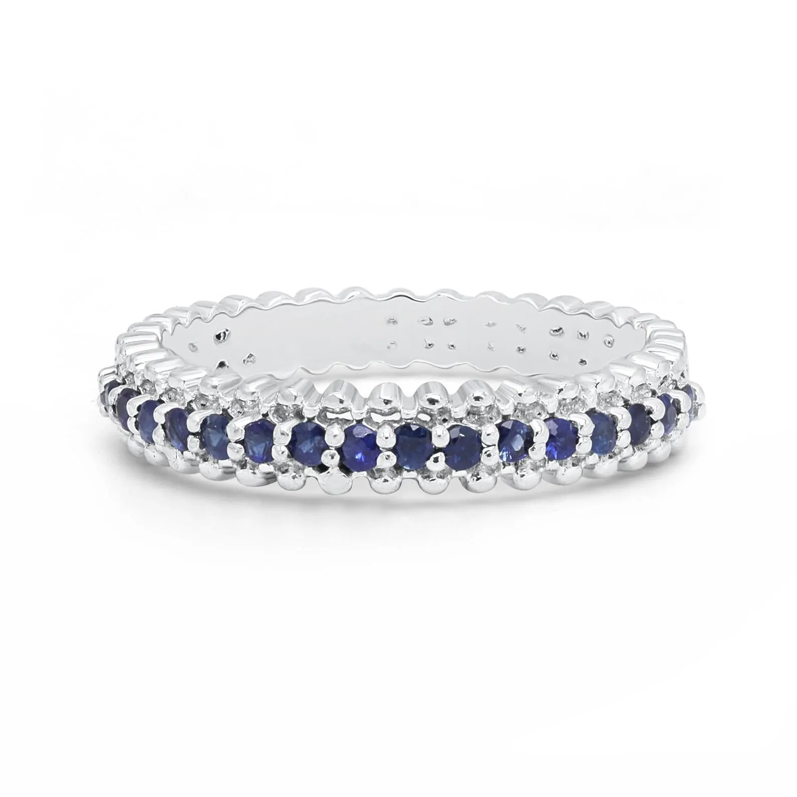Beaded Eternity Sapphire ring