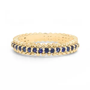 Beaded Eternity Sapphire ring