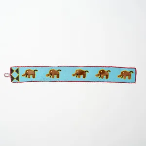 Beaded Yoruba Wall Art - Turquoise Elephant