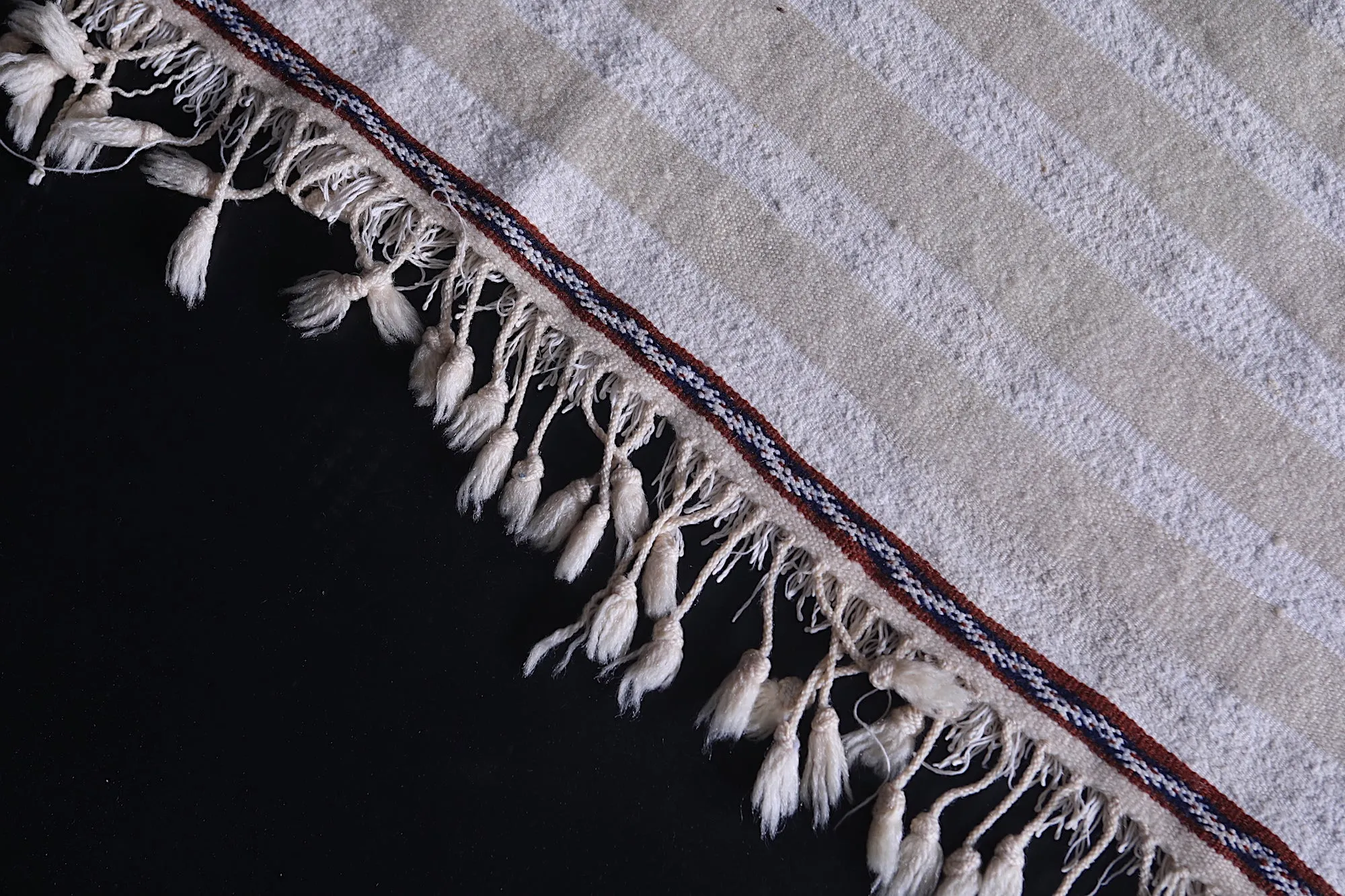 Berber Wedding Blanket Rug - 3.8 FT X 6.9 FT Traditional Handwoven Piece