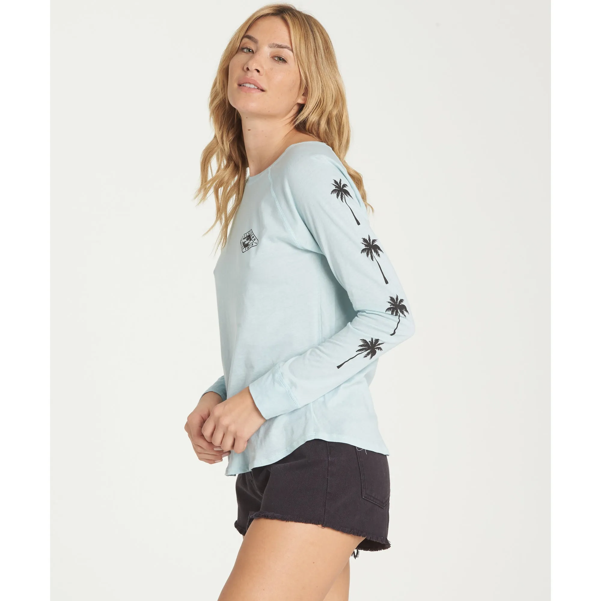 Billabong Women's Four Palms Long Sleeve Tee | Cool Wip, Blush , Clearwater