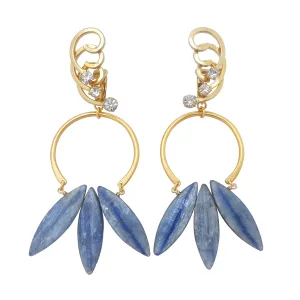 Blue kyanite fan earrings