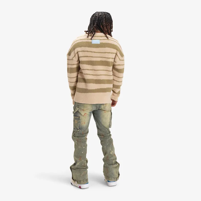 BLURR MOHAIR SWEATER (SAND/GREEN)