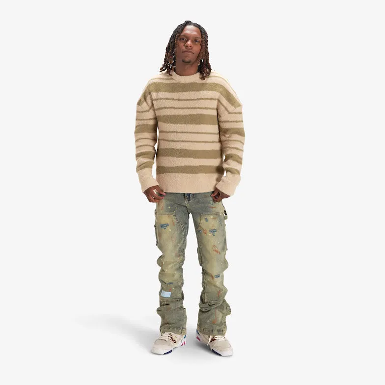 BLURR MOHAIR SWEATER (SAND/GREEN)