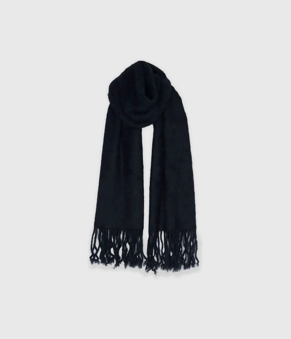 Brushed Mohair Scarf in Indigo