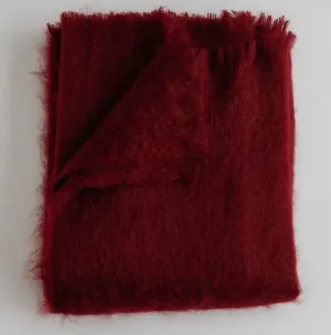 Brushed Mohair Throw- Garnet