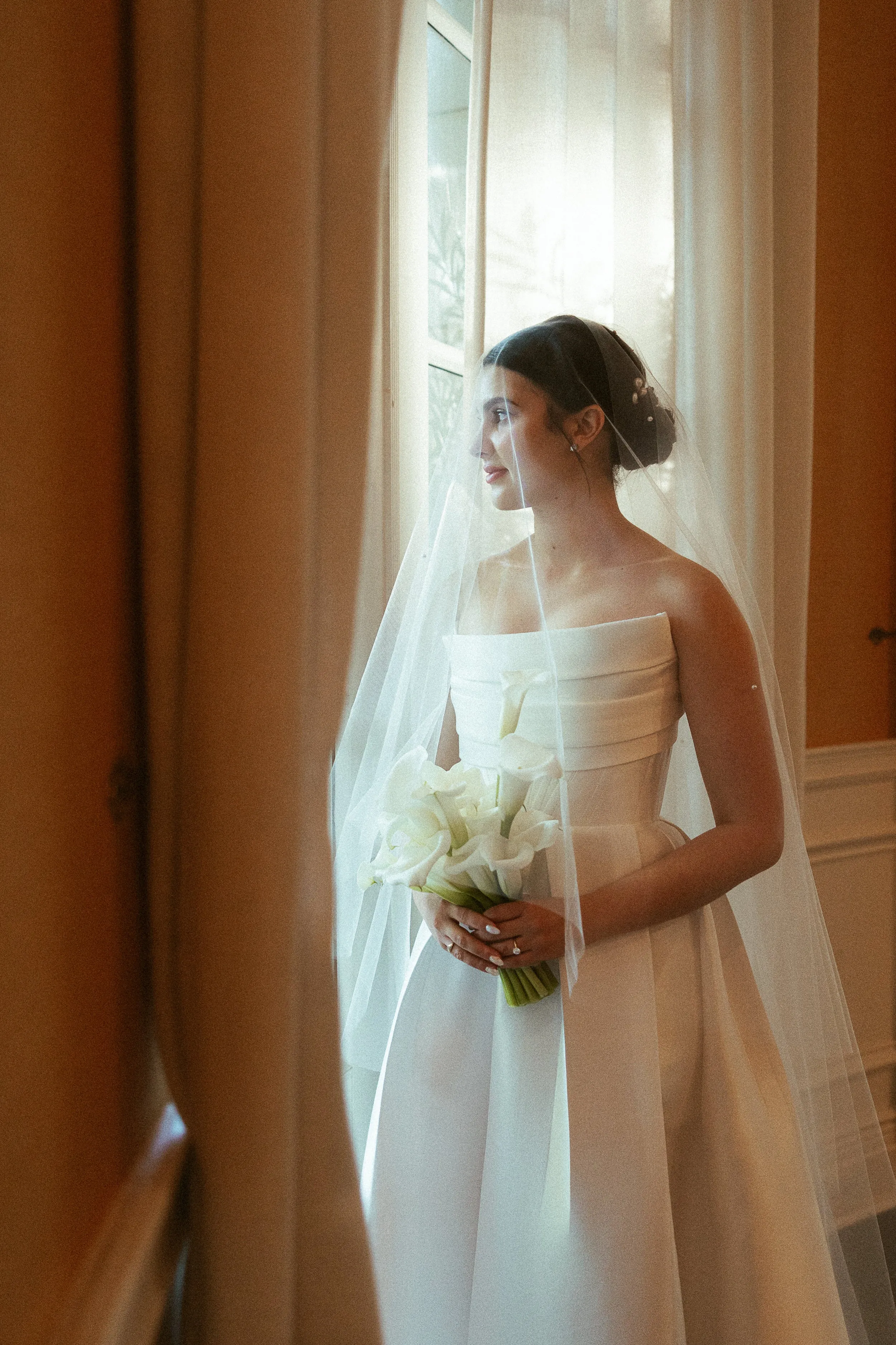 Cathedral Length Wedding Veil with Scattered Rhinestone Crystals