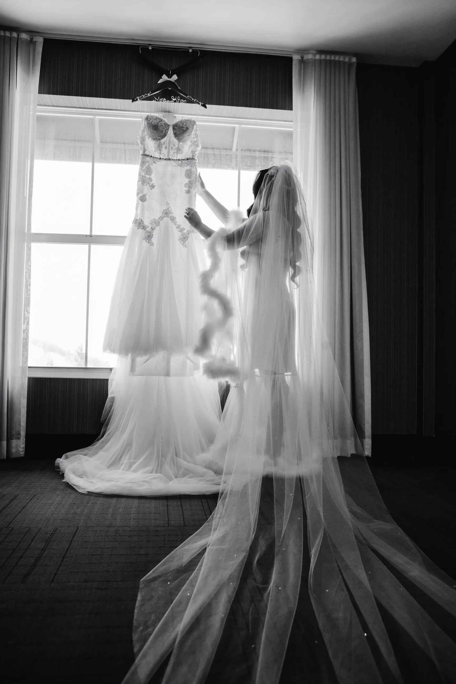 Cathedral Length Wedding Veil with Scattered Rhinestone Crystals