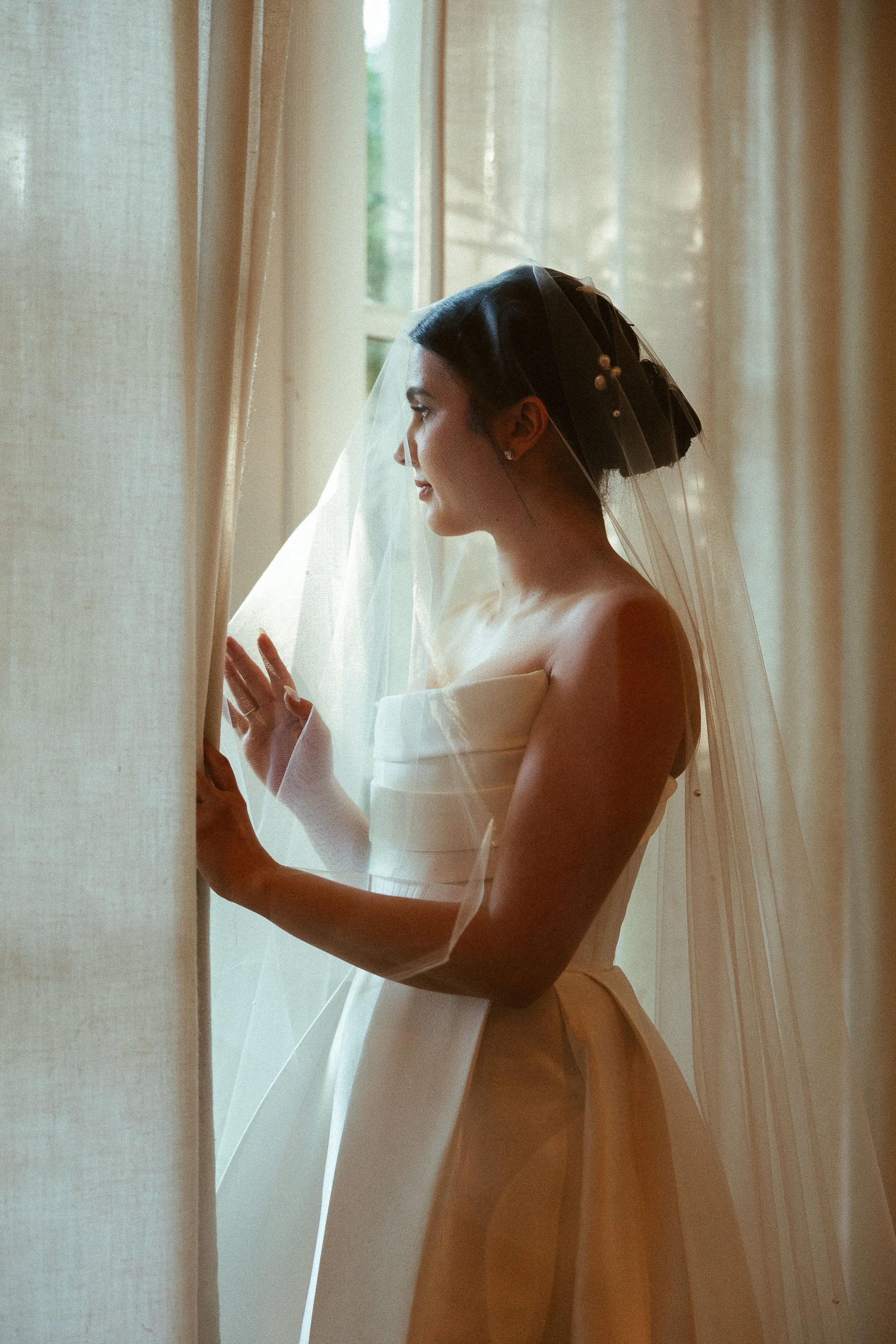 Cathedral Length Wedding Veil with Scattered Rhinestone Crystals