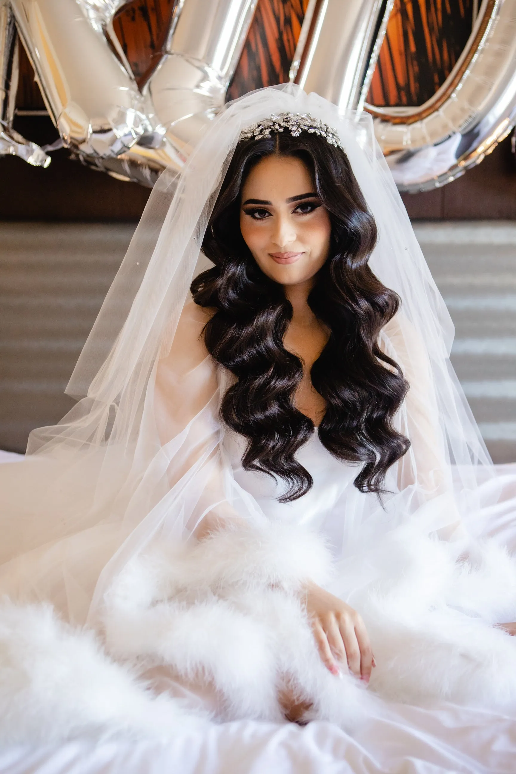 Cathedral Length Wedding Veil with Scattered Rhinestone Crystals