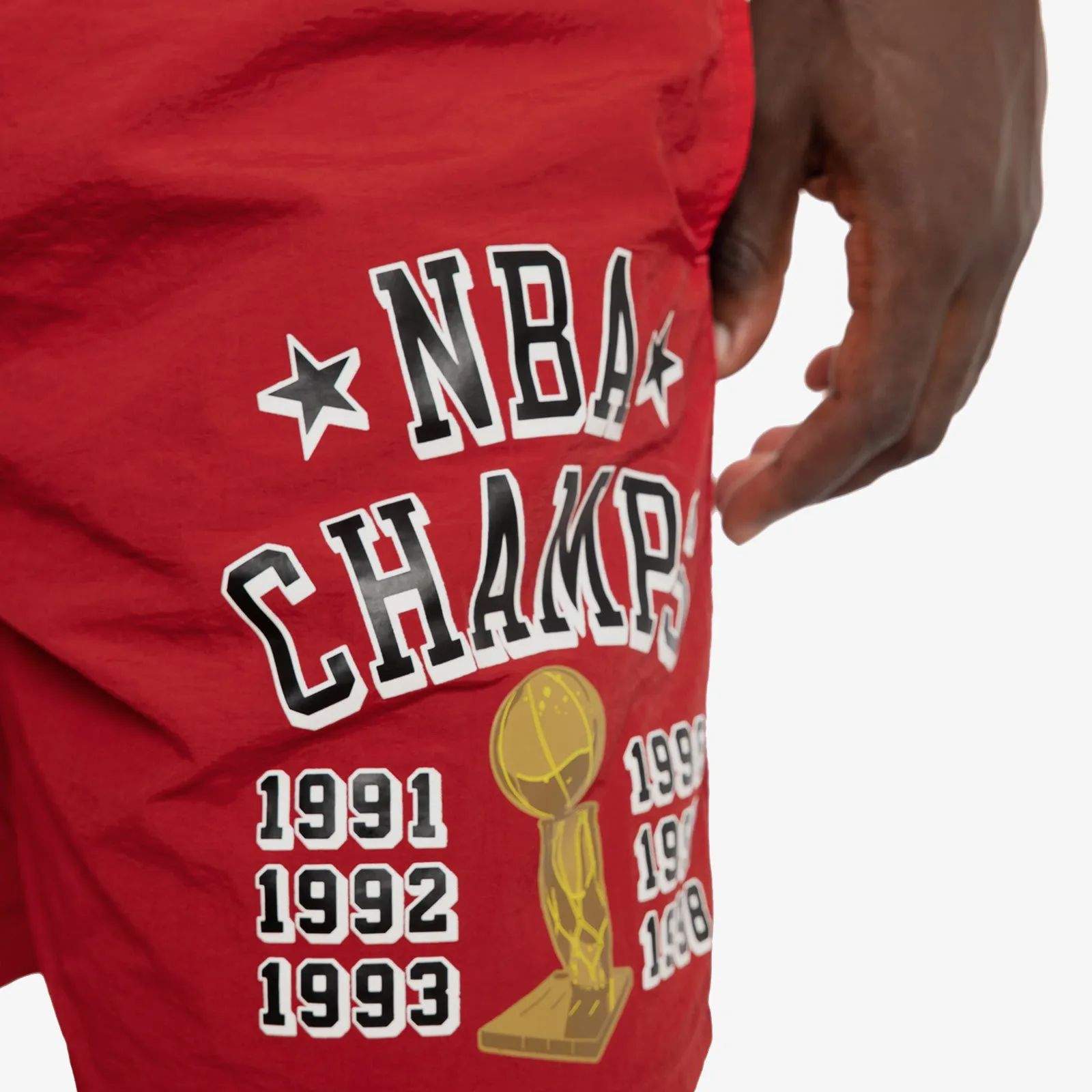 Chicago Bulls Heritage NBA Champs Woven Shorts - Red