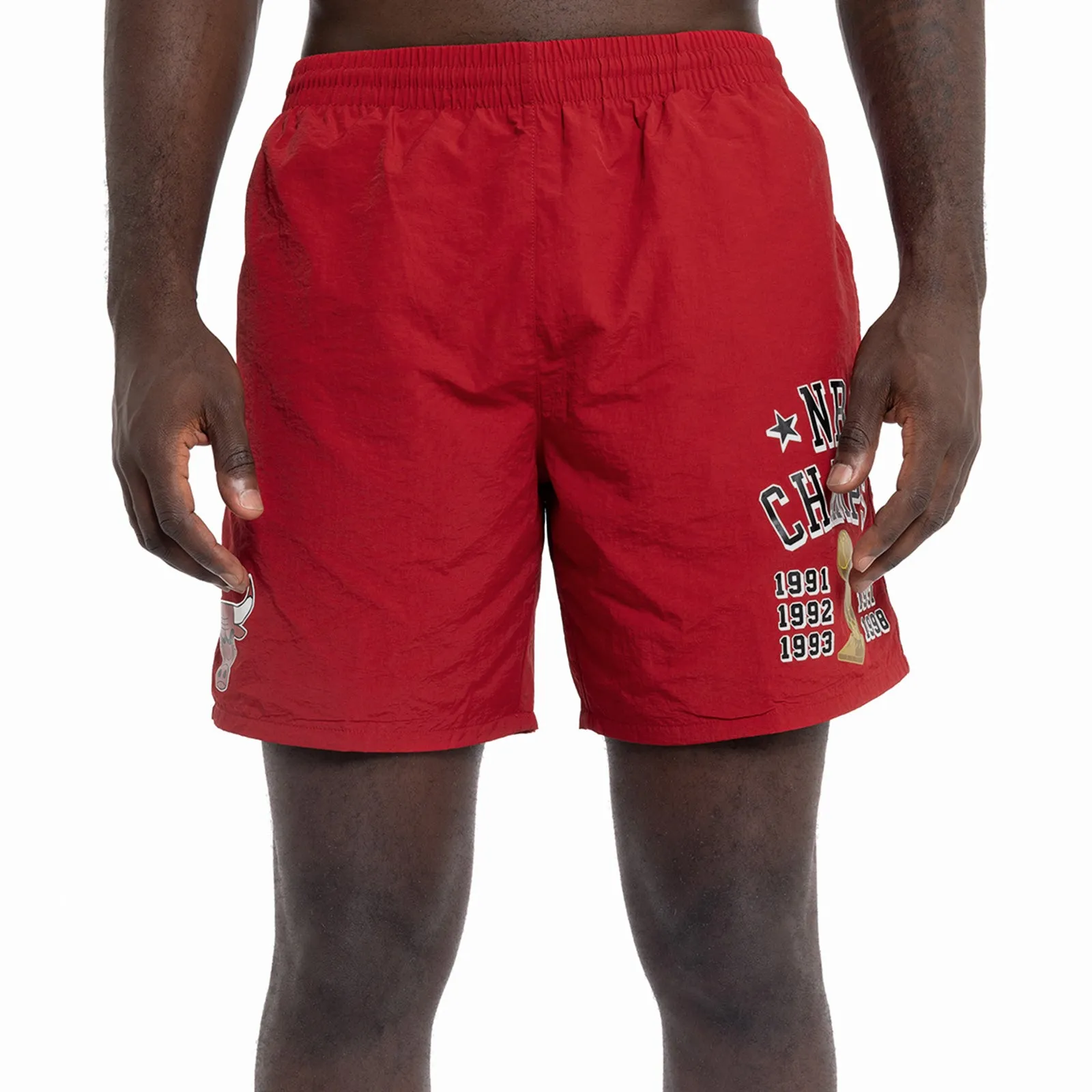 Chicago Bulls Heritage NBA Champs Woven Shorts - Red