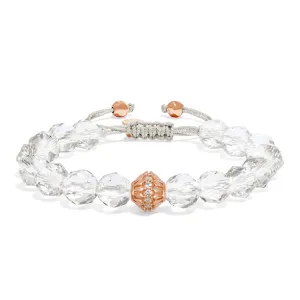 Cloudberry Clear Quartz Macrame Bracelet